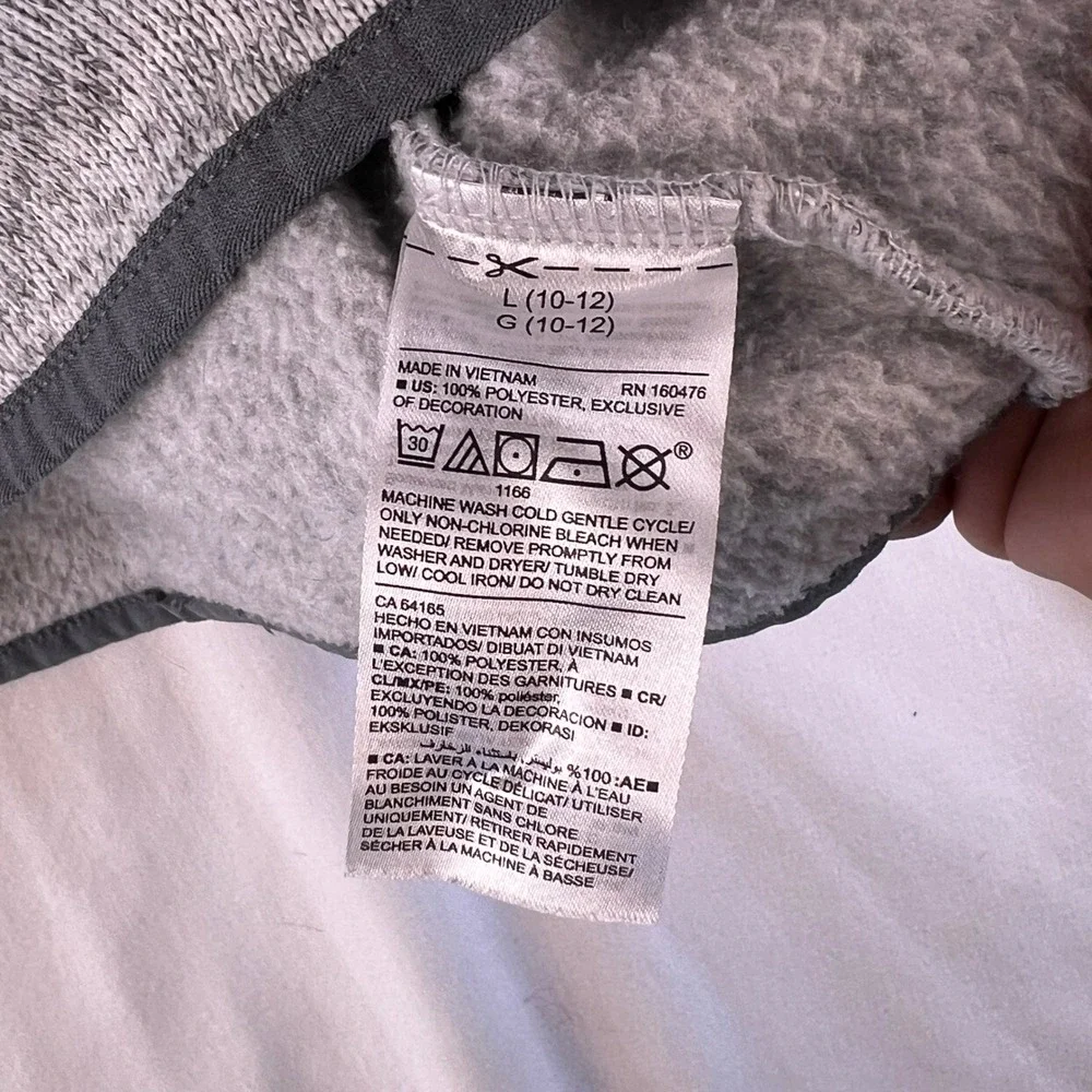 Old Navy Boys‎ Fleece Pullover Sweatshirt Gray Size L 10 12 Snap Neck Stretch